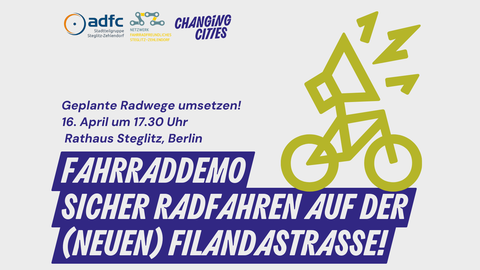 Demo und Petition für Radwege an der (Neuen) Filandastraße