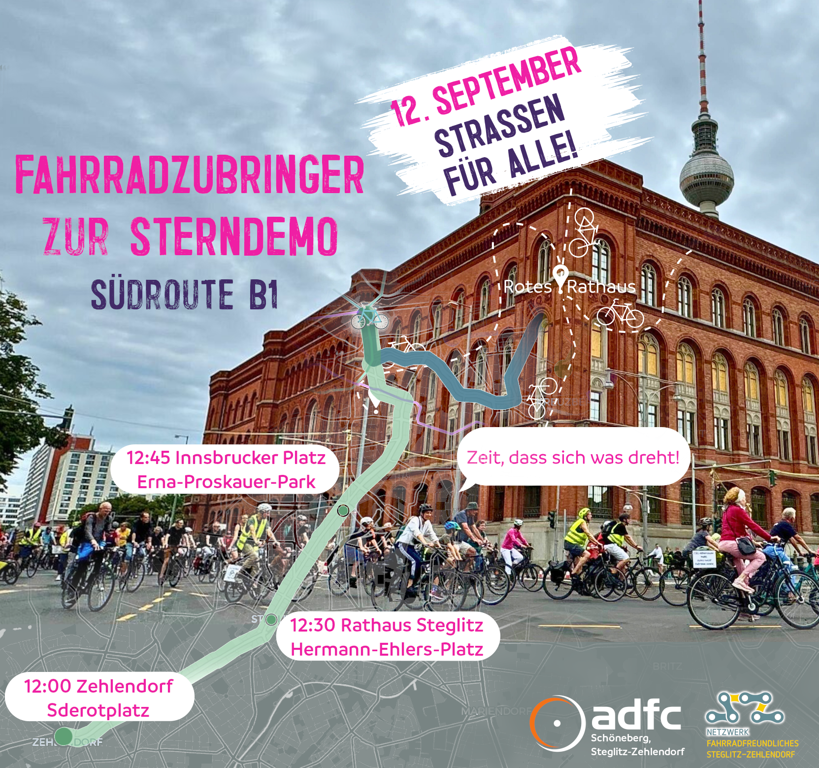Zubringer zur Sterndemo am 12. September